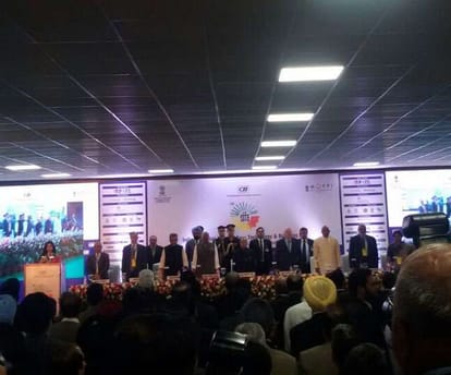 pranab mukherjee and israek president Reuven Rivlin inaugrate agrotech 2016 in chandigarh