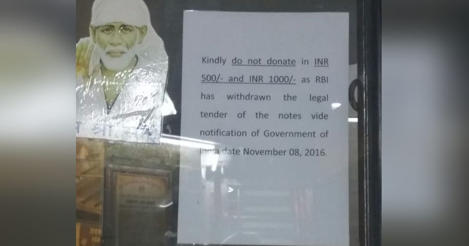notebandi effect on temples, Offering longer half