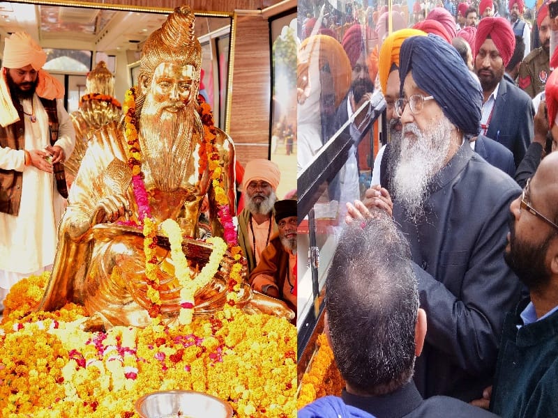 God Valmiki, 800kg gold-plated statue, procession, CM Parkash Singh Badal, Punjab
