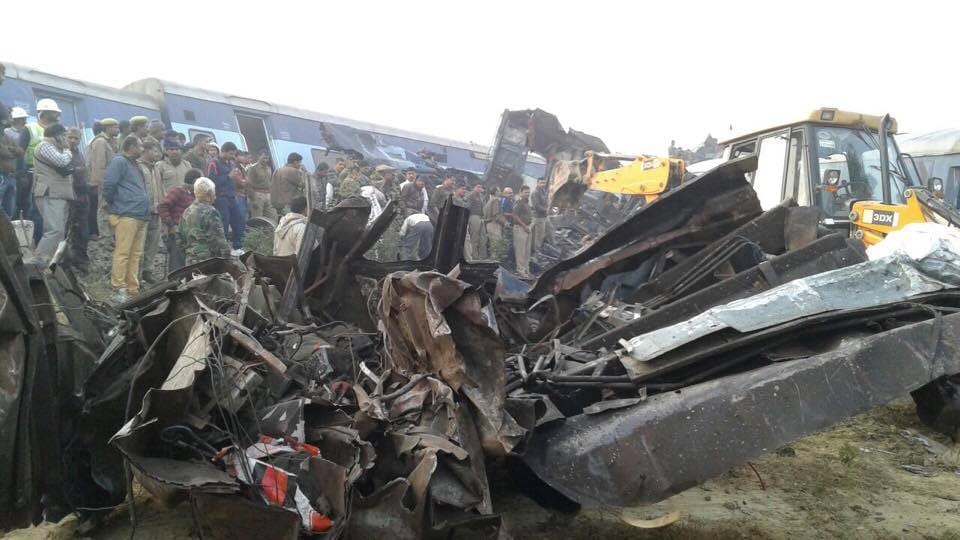 train crash at pukhraya 