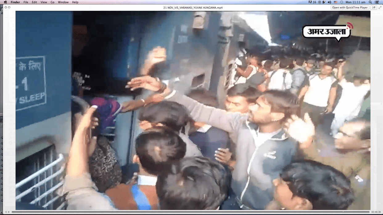 Police rushed  commotion  people detained