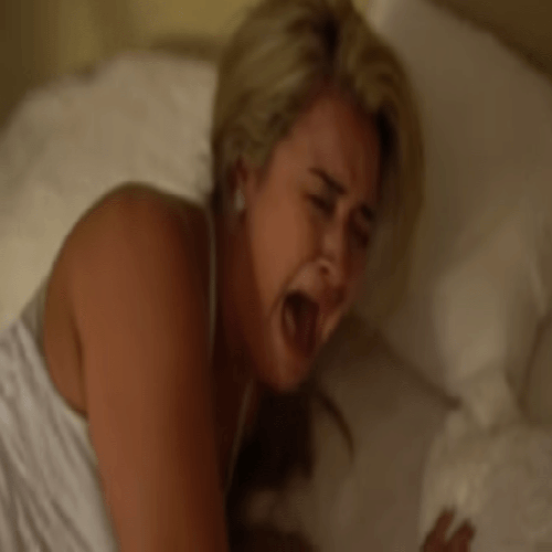 man throws snakes on her girlfriend