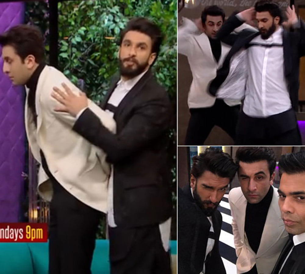 ranbeer kapoor and ranveer singh vulgur dance at kaoffe with karan