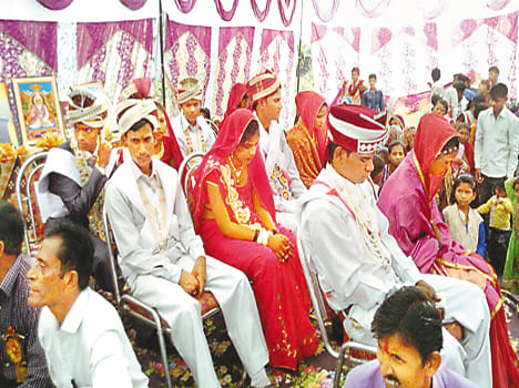 Five of the bride groom enter family life