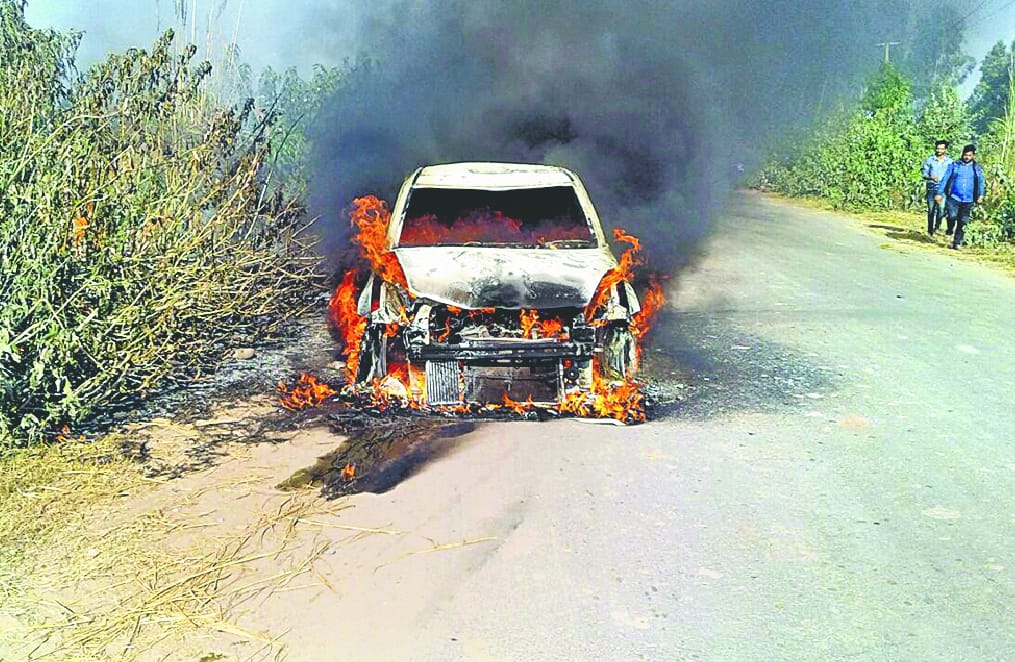 Kidnapped young woman, found the burning car
