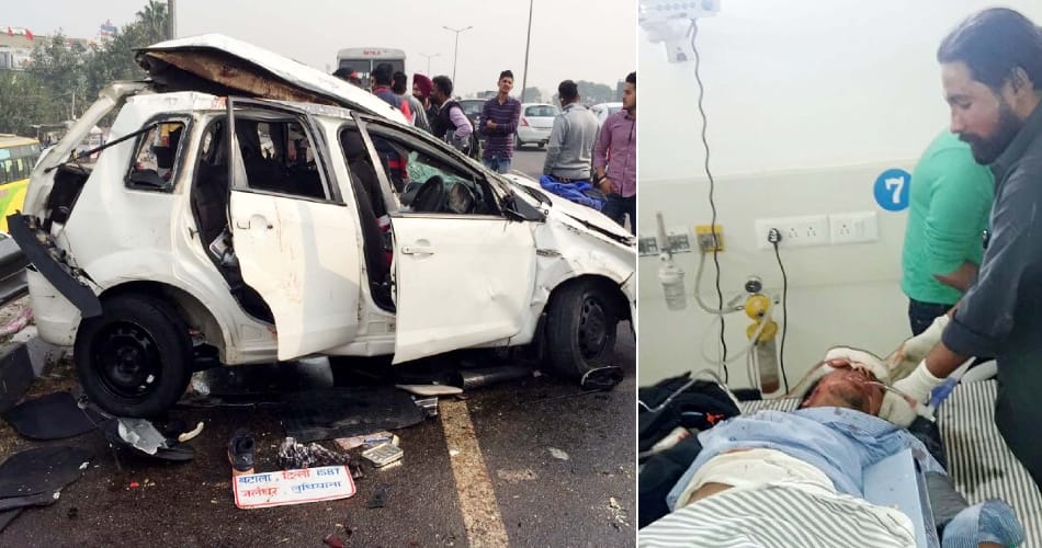 Car collide with bus at national highway in jalandhar, 2 death