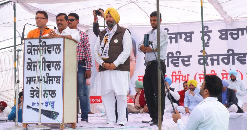 aam admi party nationa convenor and delhi cm arvind kejriwal rally in patiala