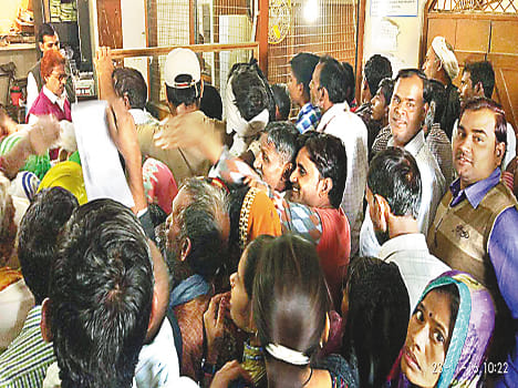  Villagers protest Raging water under the bridge