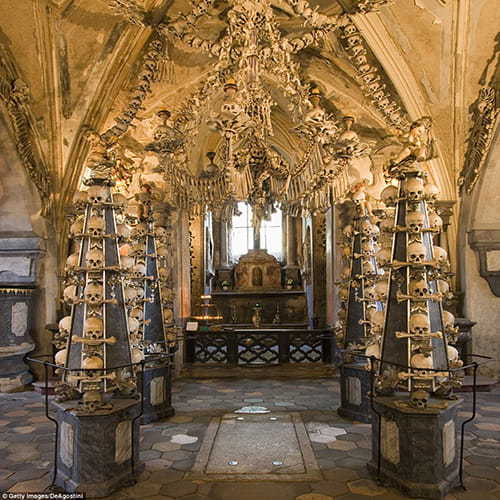 Bone Church made up of over 70 thousand skeletons 