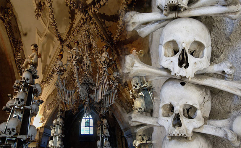 Bone Church made up of over 70 thousand skeletons 