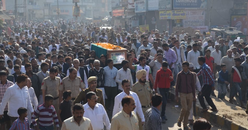 Funeral of martyr rai singh at sampla haryana