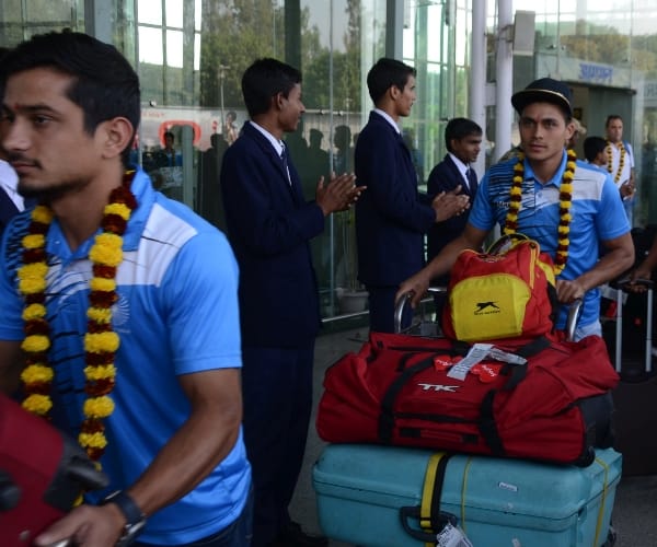 Indian hockey team reaches lucknow.