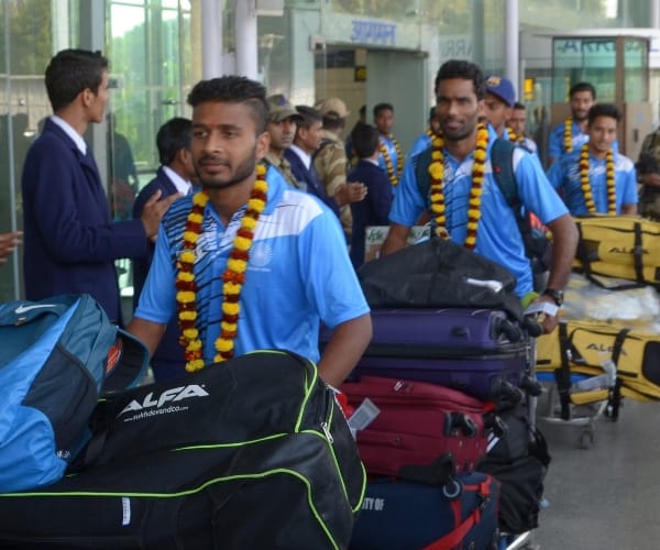 Indian hockey team reaches lucknow.