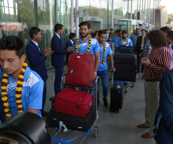 Indian hockey team reaches lucknow.