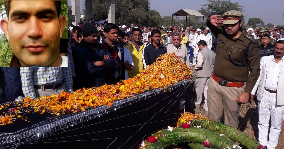lieutenant sandeep chahar killed in kanpur train accident, funeral in jhajjar village silani
