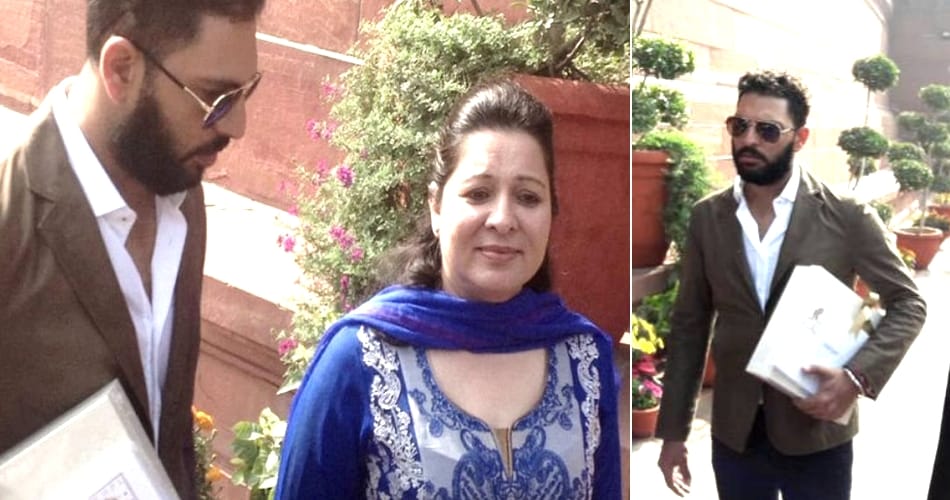 Yuvraj Singh in Parliament to invite PM Modi for his wedding
