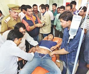 finring in land matter] four injured