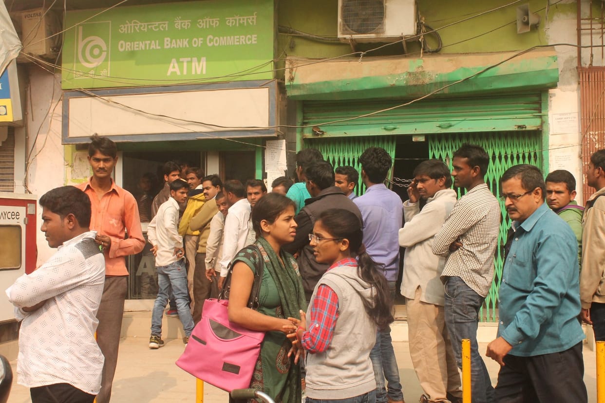 Since morning long queues at ATMs