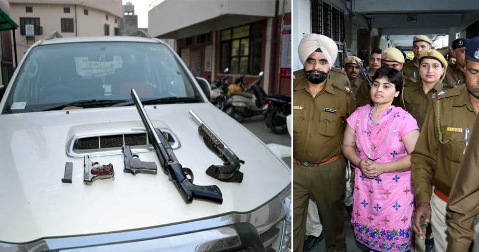 Karnal Sadhvi deva thakur car and guns recovered, pics