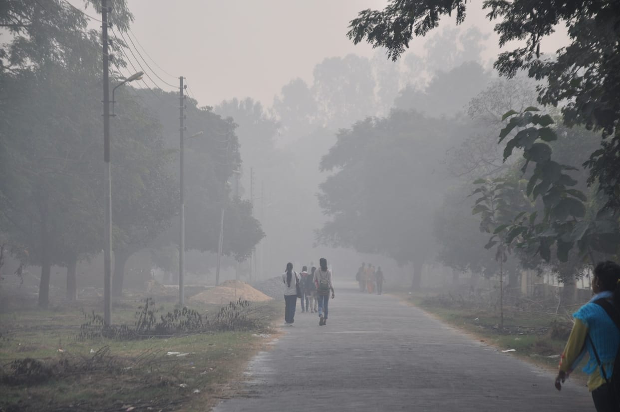 Smog scattered in the sky