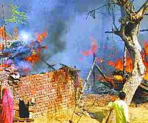 Three houses burnt in fire