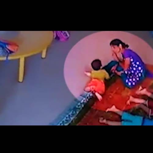 9 months toddler brutley beaten by care taker in Navi Mumbai