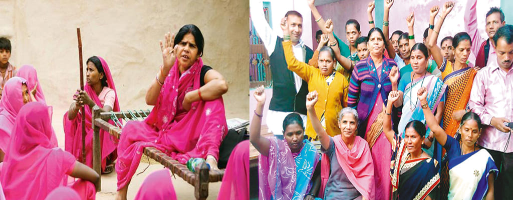  woman come from karnataka learning tricks of gulabi gang 
