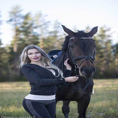 Model who has undergone more than 100 cosmetic procedures