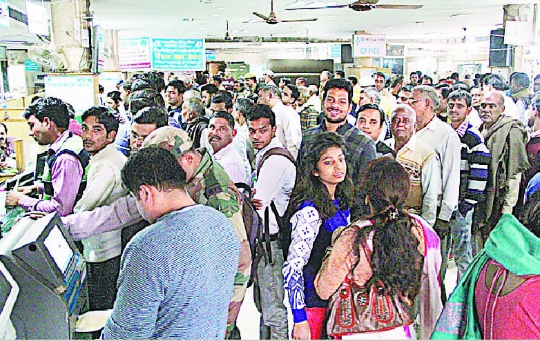 ATM in the bank during the day and at night line