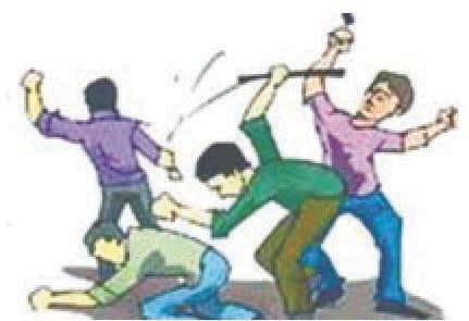 Beaten in the head and their opposing sides 
