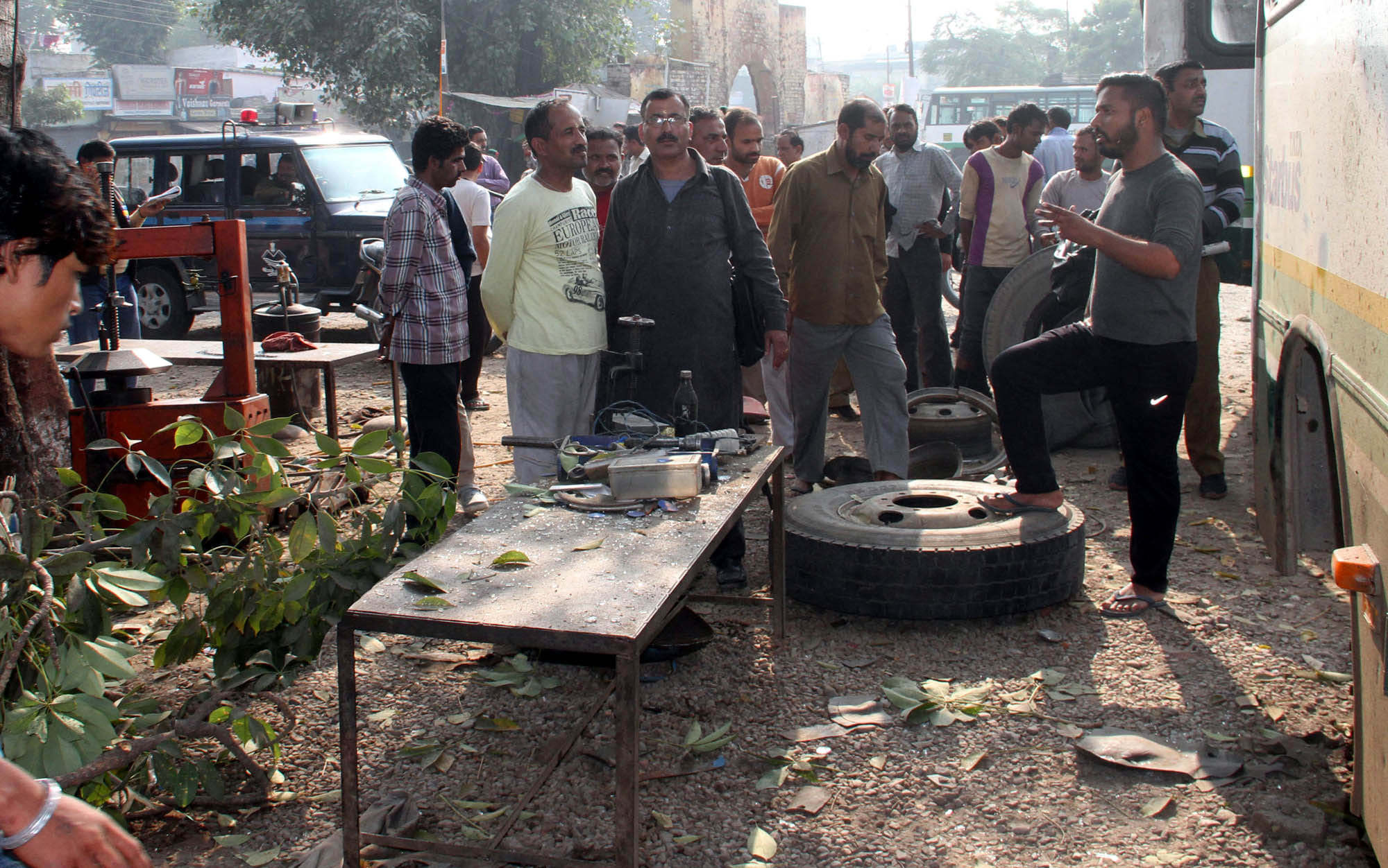 blast at tire Puncture shop.