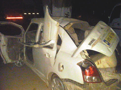 Speeding car fired, killing three students
