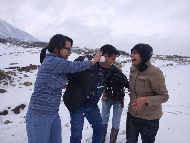 first snowfall in gulmarg