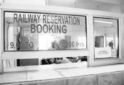 Empty railway reservation counter