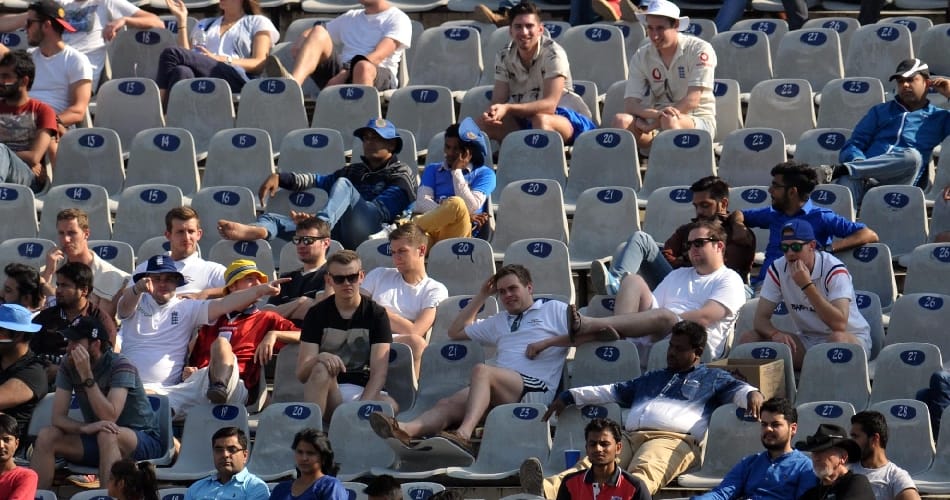 no craze of people for india vs england test match, empty chairs in pca stadium