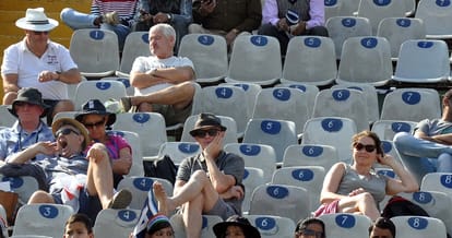 no craze of people for india vs england test match, empty chairs in pca stadium