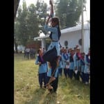 शोहरतगढ़ में स्काउट गाइड के कार्यक्रम में शामिल होतेे प्रतिभागी।