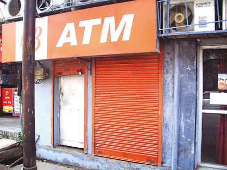 With the closure of the bank ATM