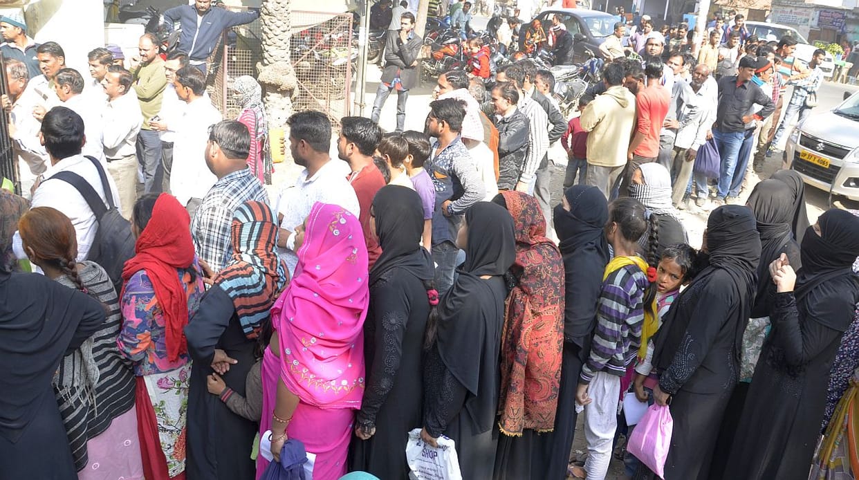 After two days off, people descended banks