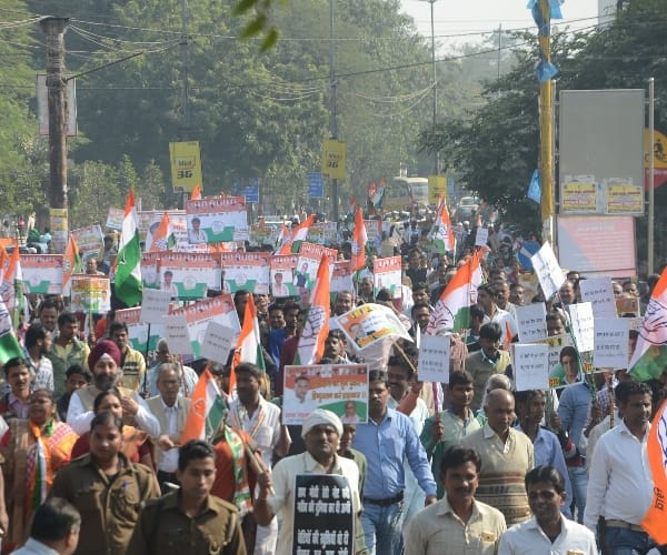 congress protest in Uttar Pradesh on currency ban.