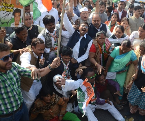 congress protest in Uttar Pradesh on currency ban.