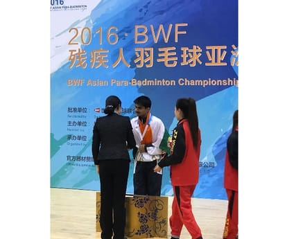 Azamgarh district magistrate wins medal in badminton.