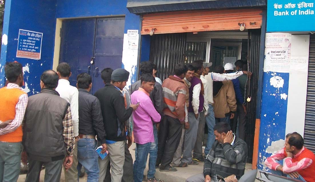 Two days later, the bank opened, people struggled for cash 