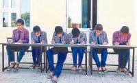 skill, talent, writing, students, girls, school, jind