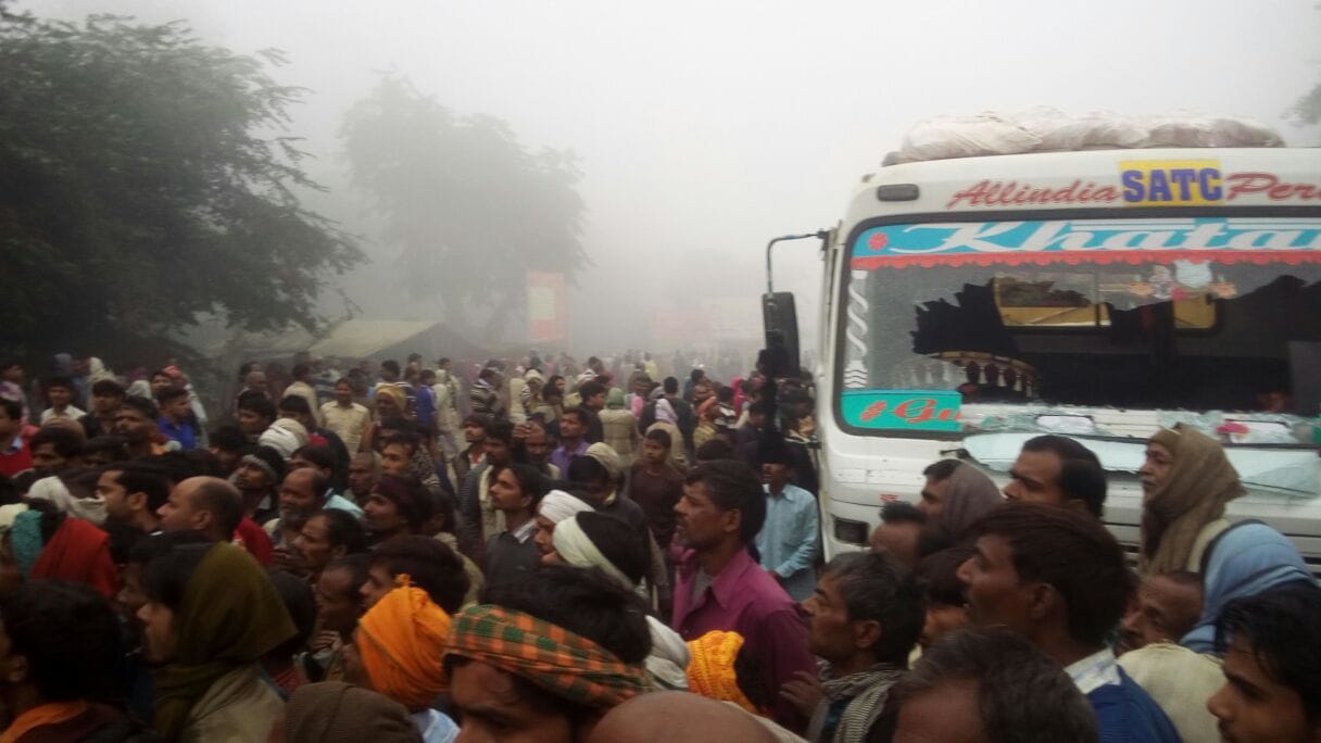 truck hits two students in barabanki