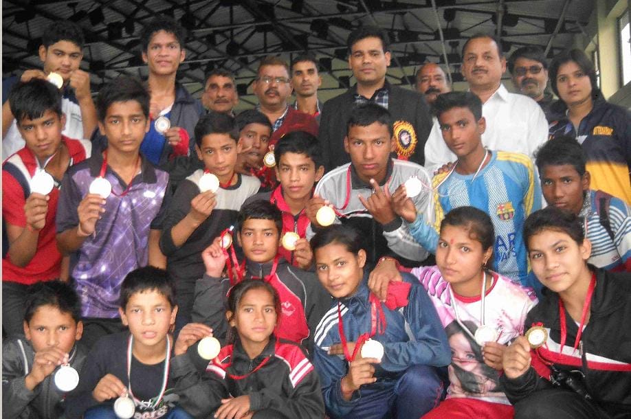 Boxing players showed strong punch