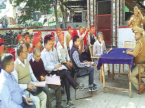 Sector magistrates and police officials meeting