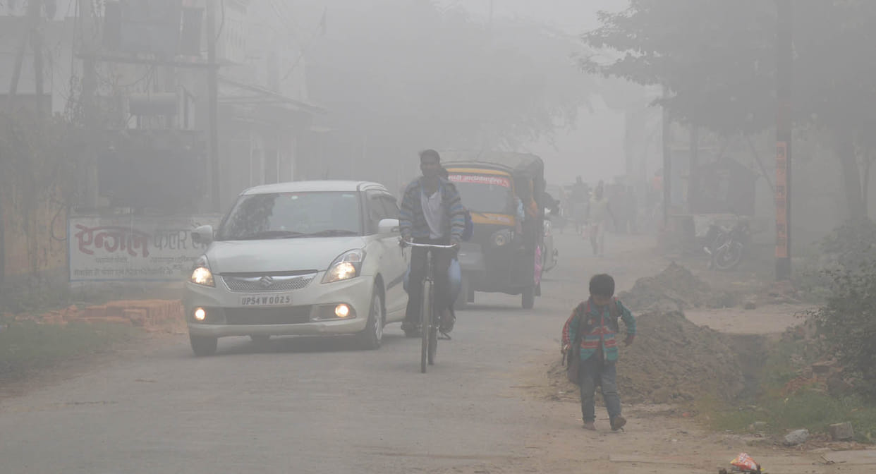 Fog affected normal life going