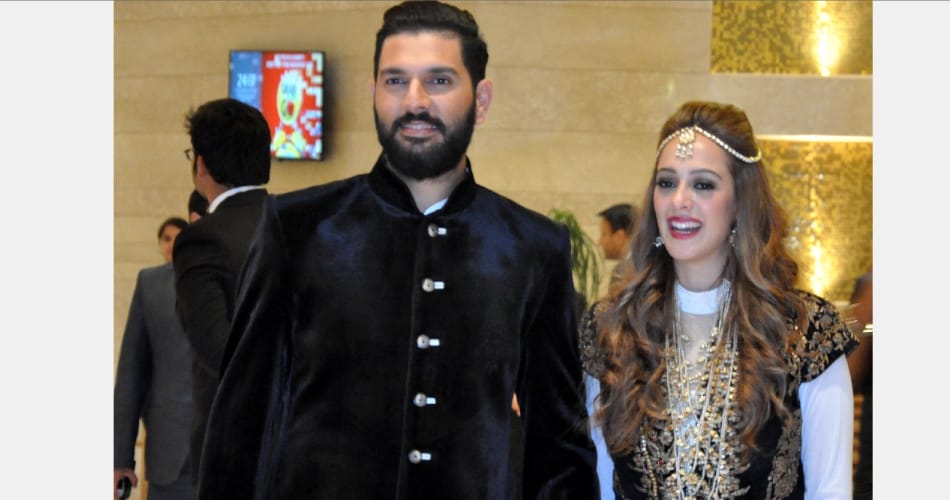 Yuvraj and Hazel sangeet ceremony at the lalit hotel in chandigarh