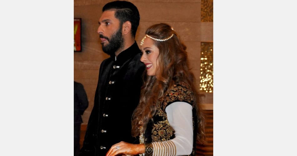 Yuvraj and Hazel sangeet ceremony at the lalit hotel in chandigarh